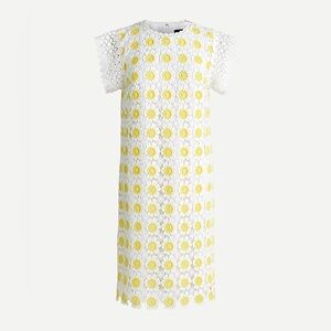NWOT J. Crew White and Yellow Lace Dress Size 2
